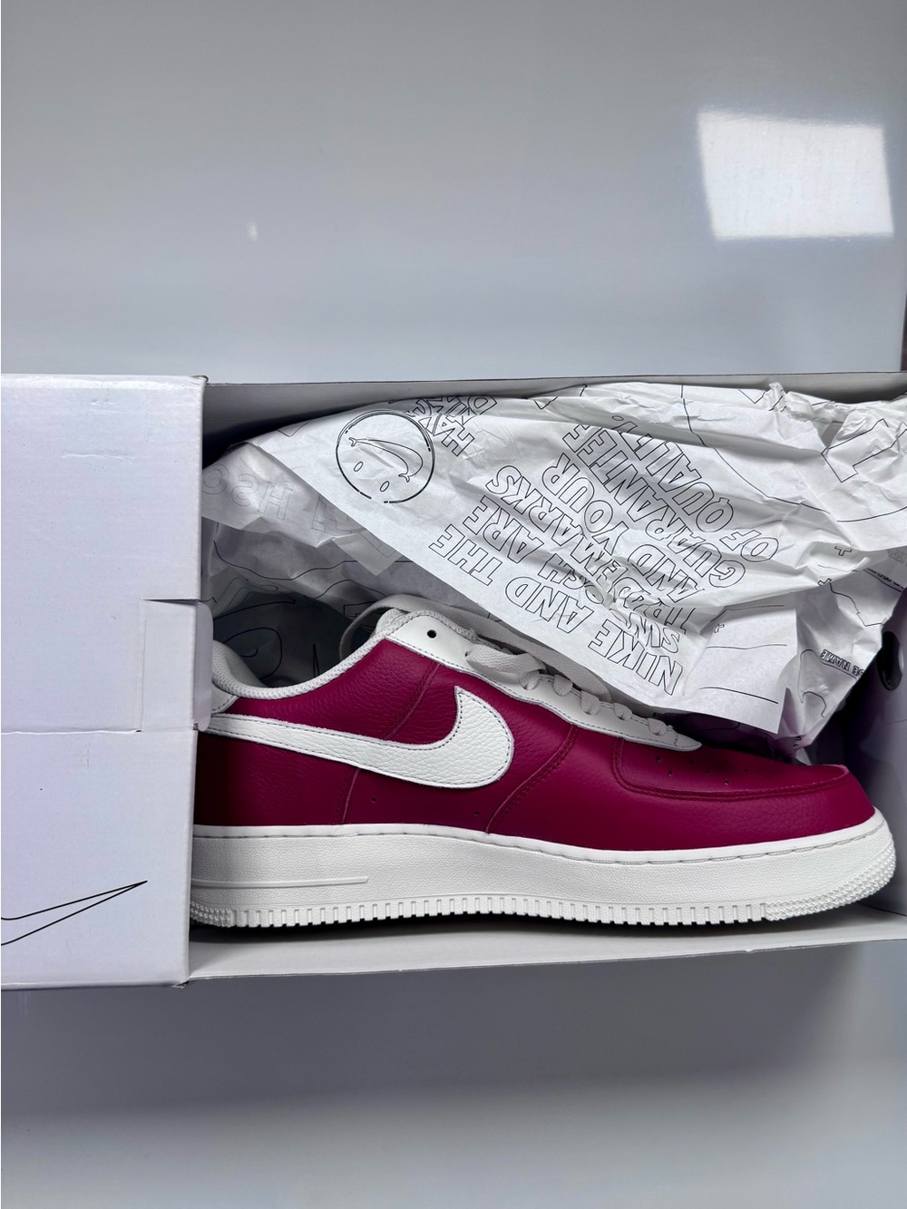 Nike By You Air Force 1 Low Maroon Cream Leather Sneakers Men’s 12 NWT